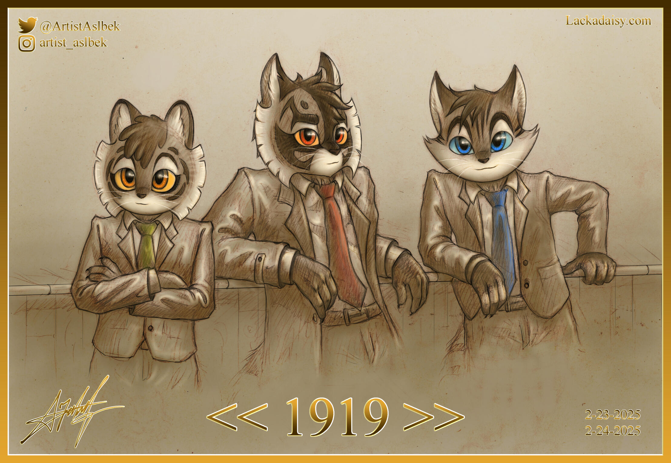 Lackadaisy Calvin, Rocky and Marcus 1919 @ArtistAslbek