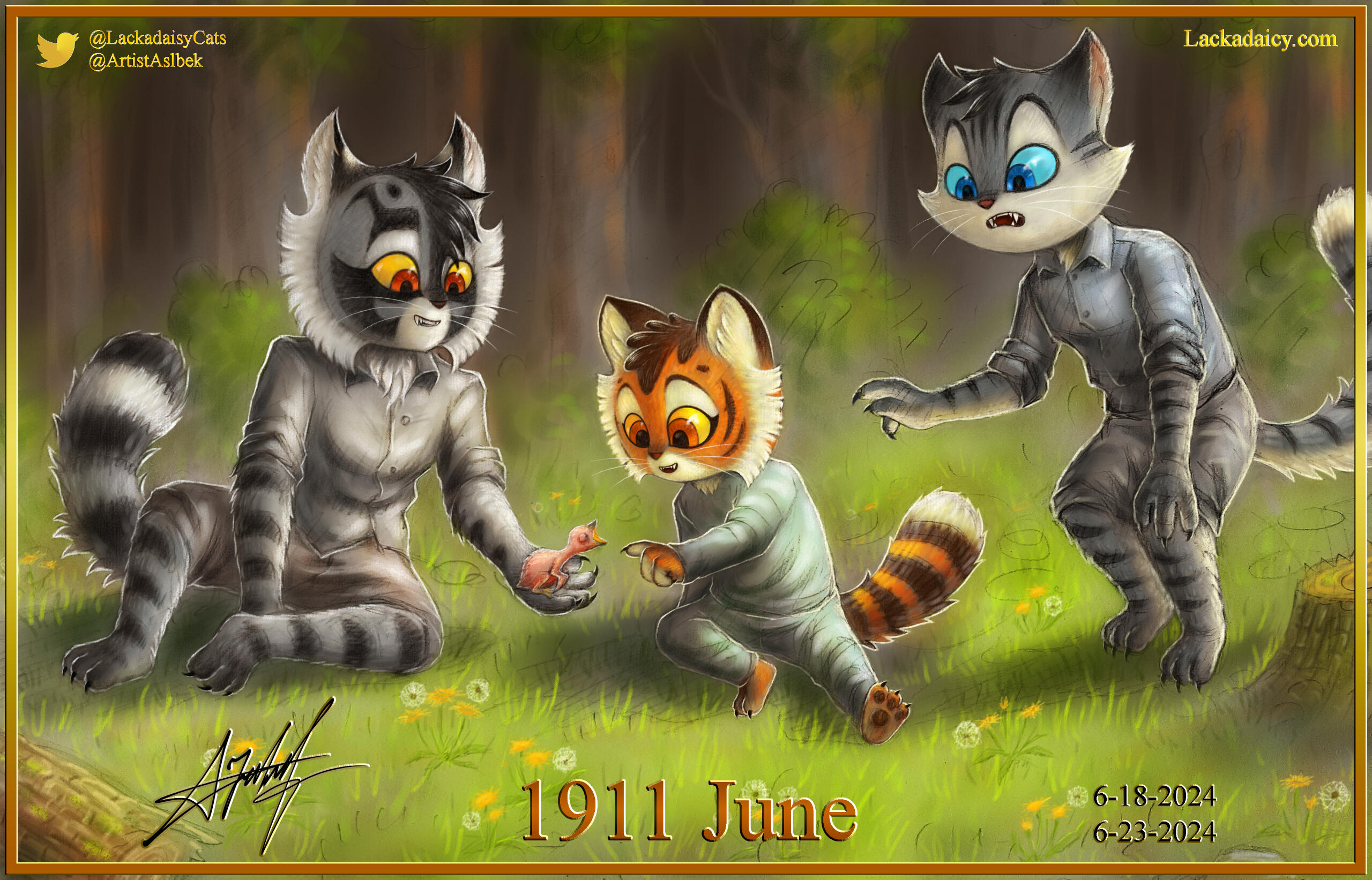 Lackadaisy 1911 Calvin, Marcus and Rocky @ArtistAslbek
