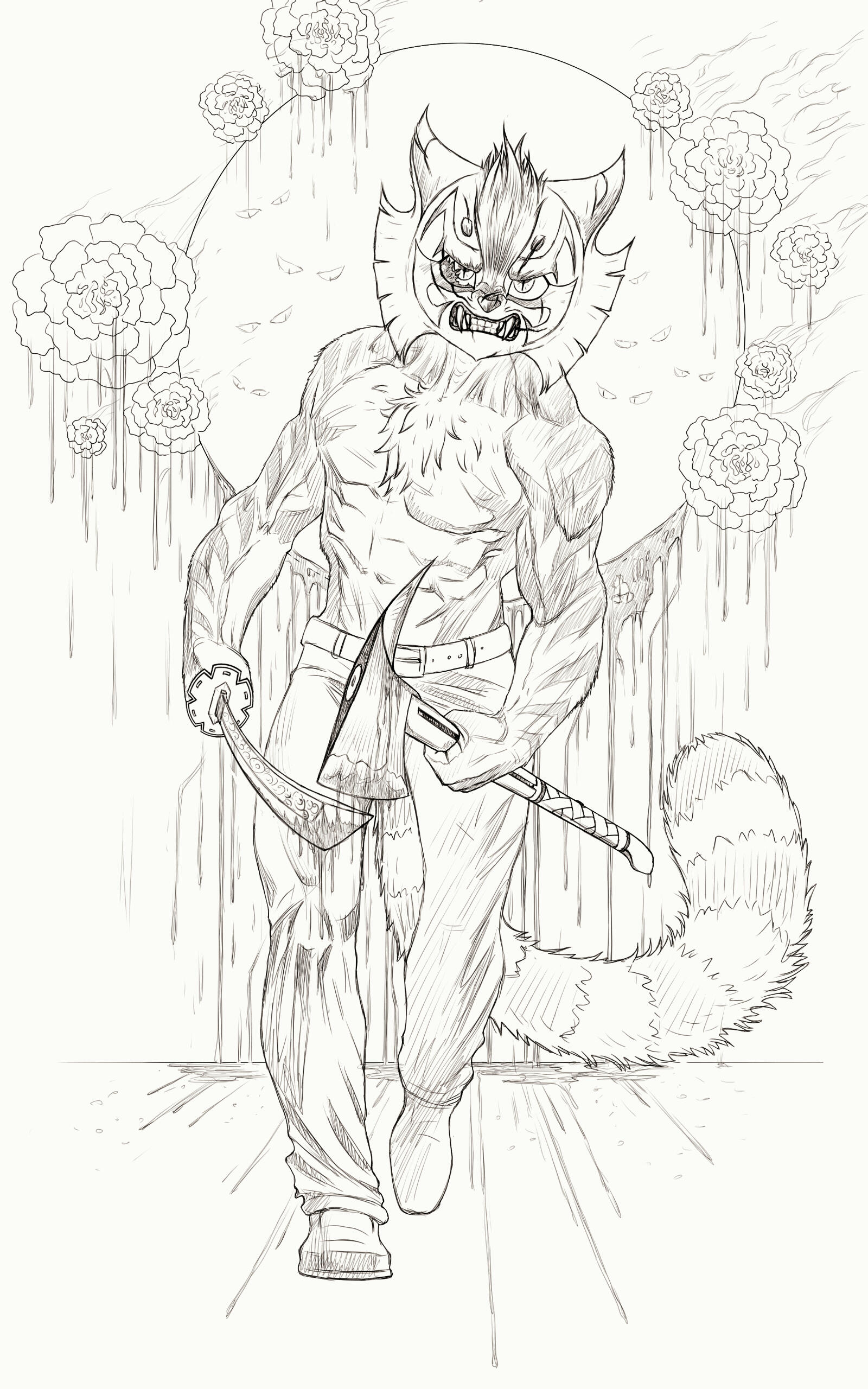 Lackadaisy Annihilator Marcus McMurray Marigold Warrior Sketch @ArtistAslbek